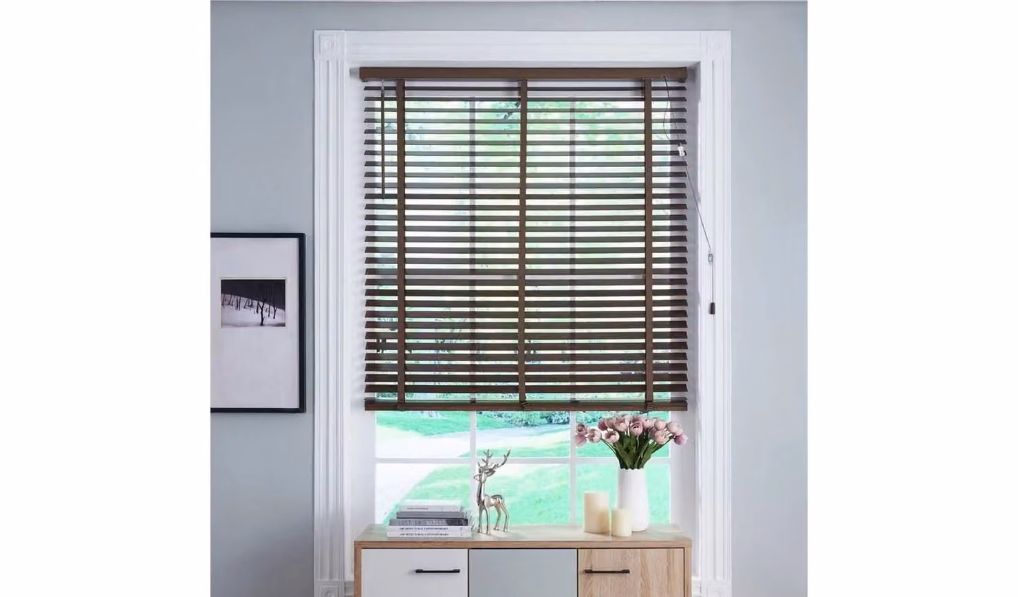 Little Black Book 50mm Wooden Venetian Blind in Walnut, W: 130 cm, H: 160 cm