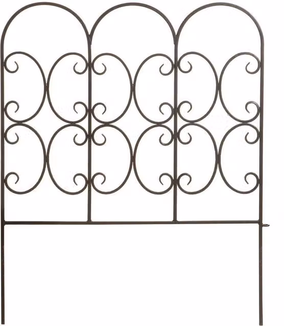 Primrose Triple Garden Arch with Finials Style Edging in Black Metal
