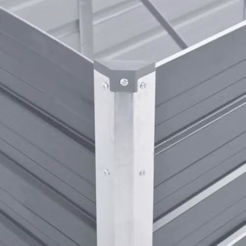 vidaXL Grey Galvanised Steel Raised Bed for Vegetable and Herb Gardens W: 160 cm, D: 40 cm, H: 77 cm – 4