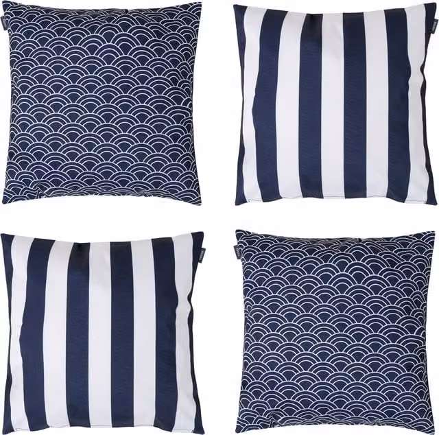 Icon Blue Striped Square Outdoor Cushion Set of 4