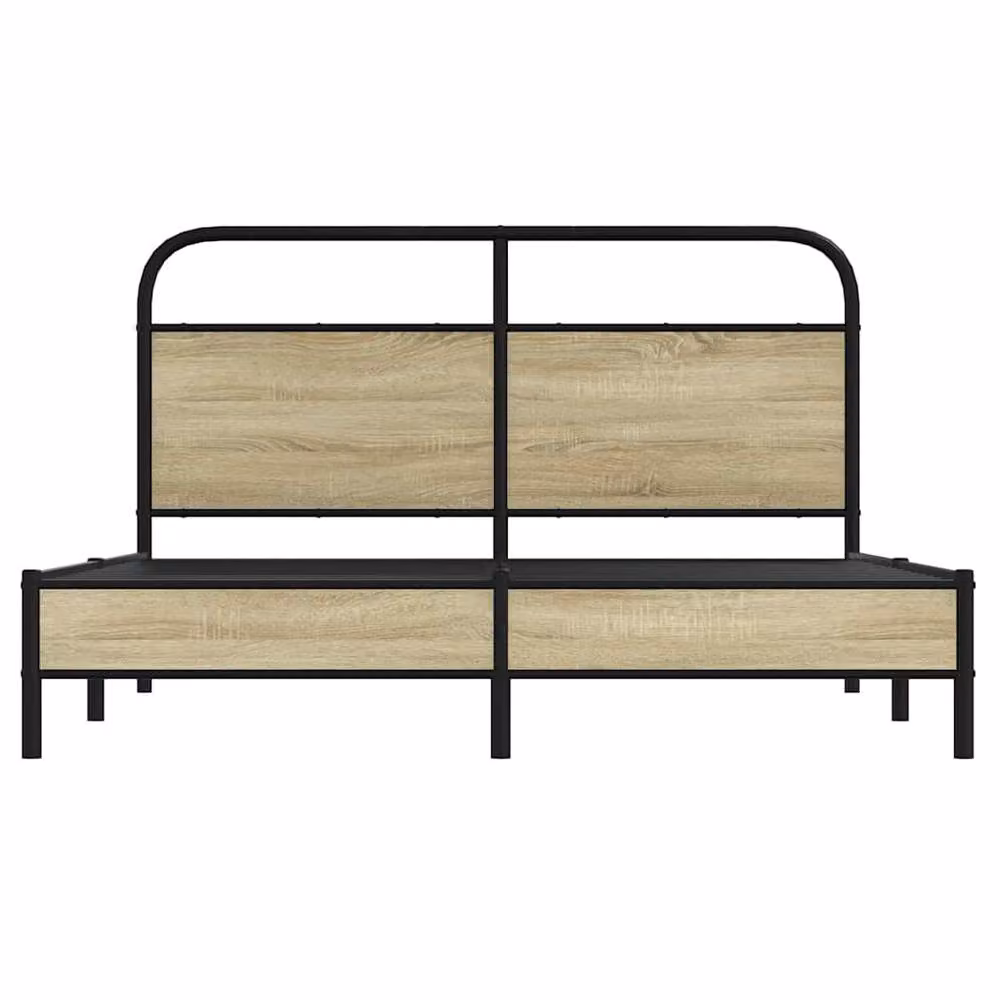 Berkfield Home Elegant King Size Bed Frame in Sonoma Oak Wood, Brown, W/D/H: 150 x 200 x 156 cm – 3