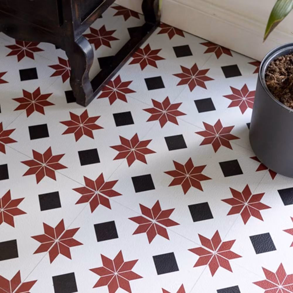 FloorPops Orion Self Adhesive Vinyl Floor Tiles, White, Pack of 10 (0.93sqm), W/D/H: 30.48 x 30.48 x 30.48 cm – 4