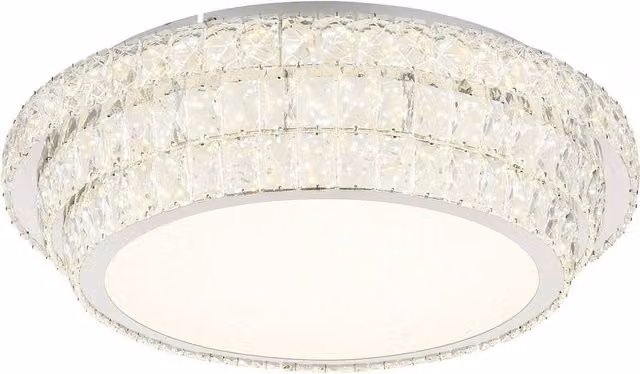 Netlighting Klara LED Ceiling Light in Chrome and Silver with Remote Control and Dimmable CCT