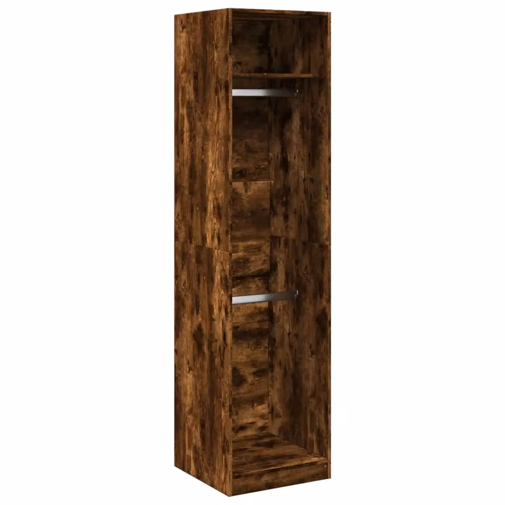 Berkfield Home Smoked Oak Wardrobe in Brown, W/D/H: 50 x 50 x 200 cm – 2