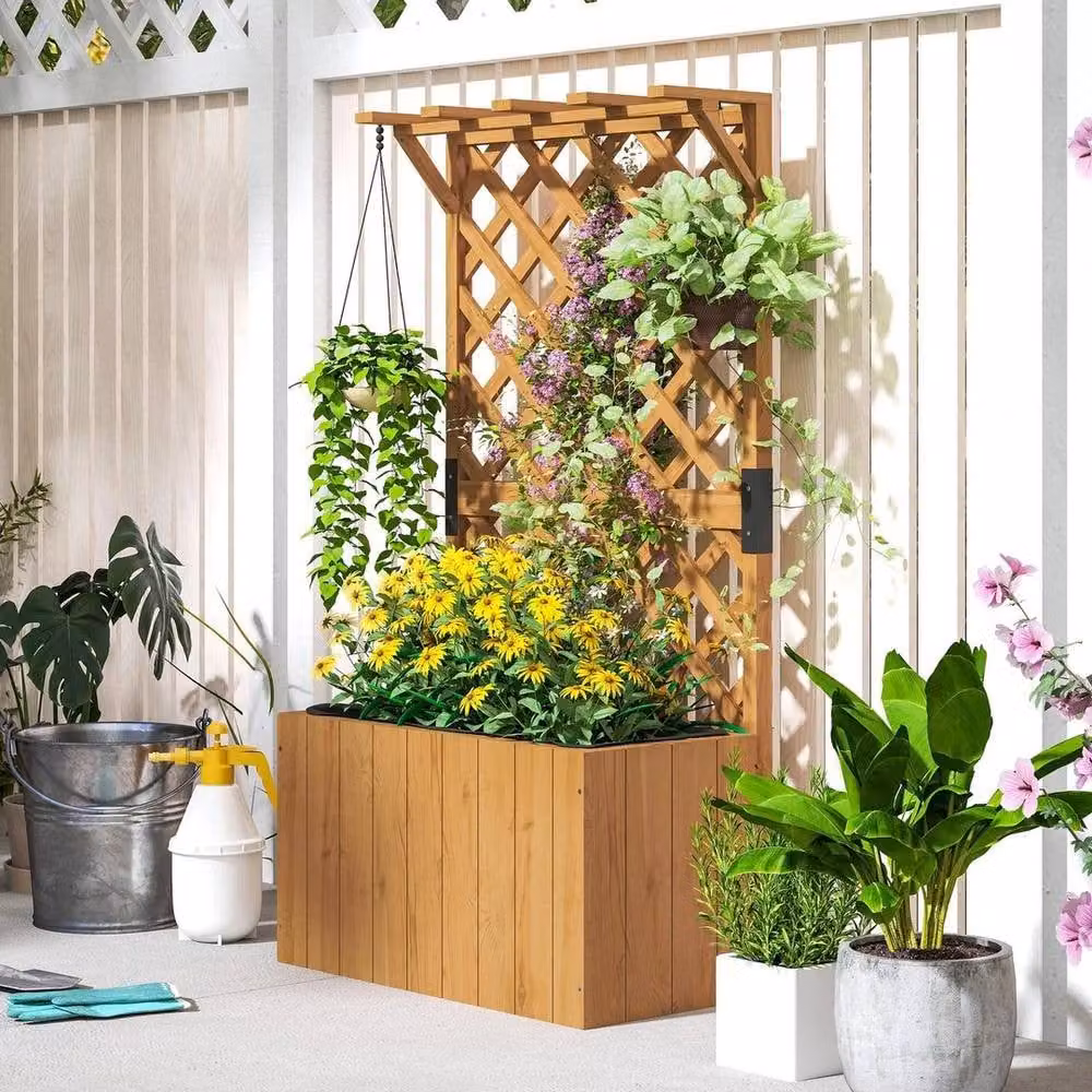 Kelvenix Wooden Planter Tub in Brown – 4