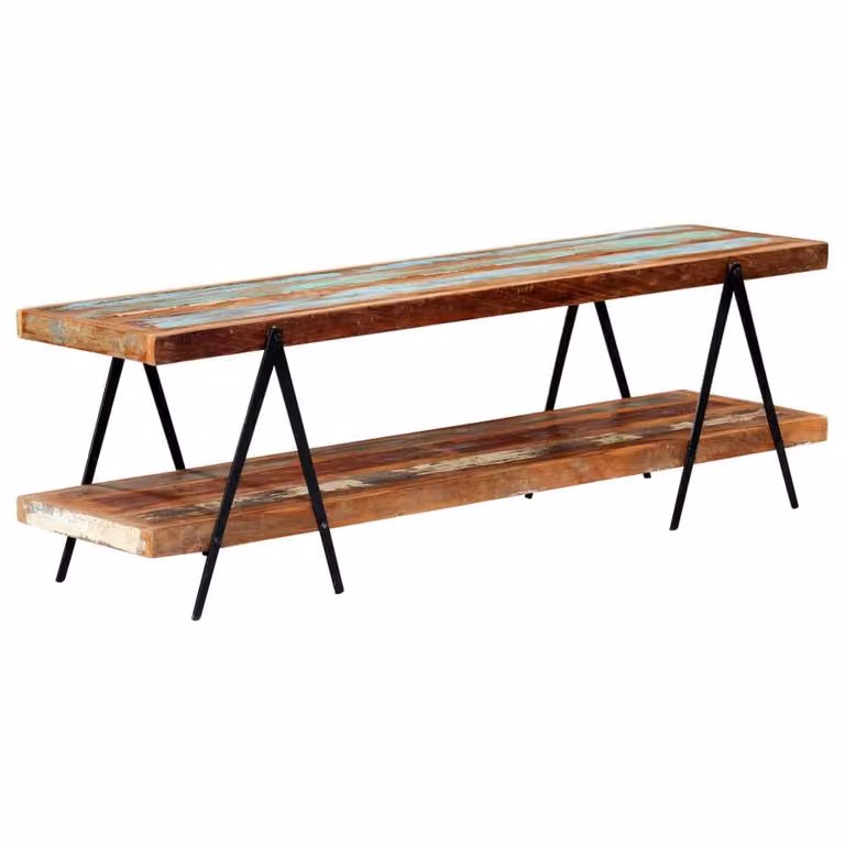 Berkfield Home Industrial TV Cabinet in Brown Solid Reclaimed Wood, W/D/H: 160 x 40 x 50 cm