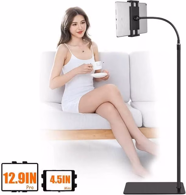 PAWNORA Tablet Holder Mount Floor Stand in Black – 1