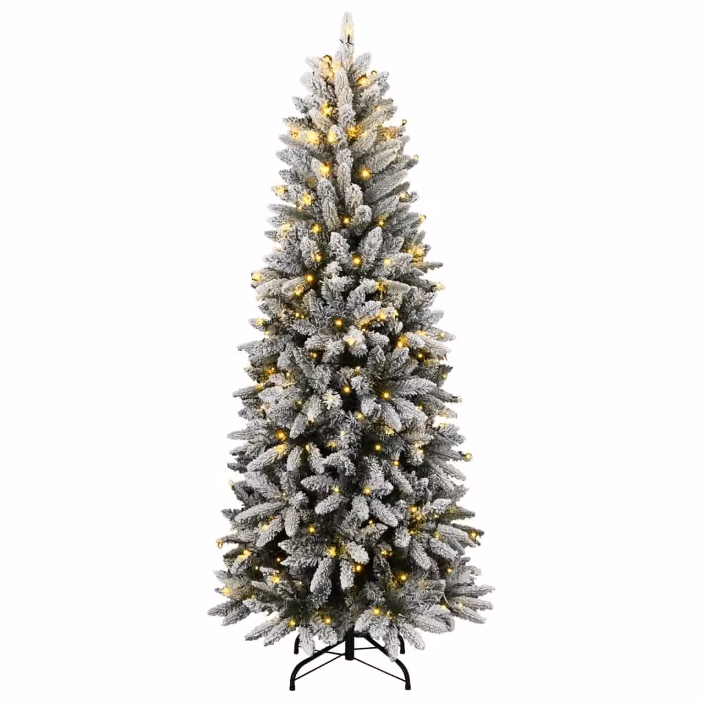 Berkfield Home Artificial Flocked Christmas Tree with 300 LEDs, Green, Height: 180 cm – 2