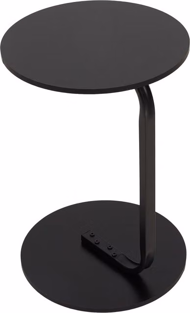 Livingandhome Modern C Shaped Space Saving Side Table in Black