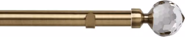 New Edge Blinds Bella Finial Metal Eyelet Curtain Pole Set in Gold and Bronze, Length: 50 cm