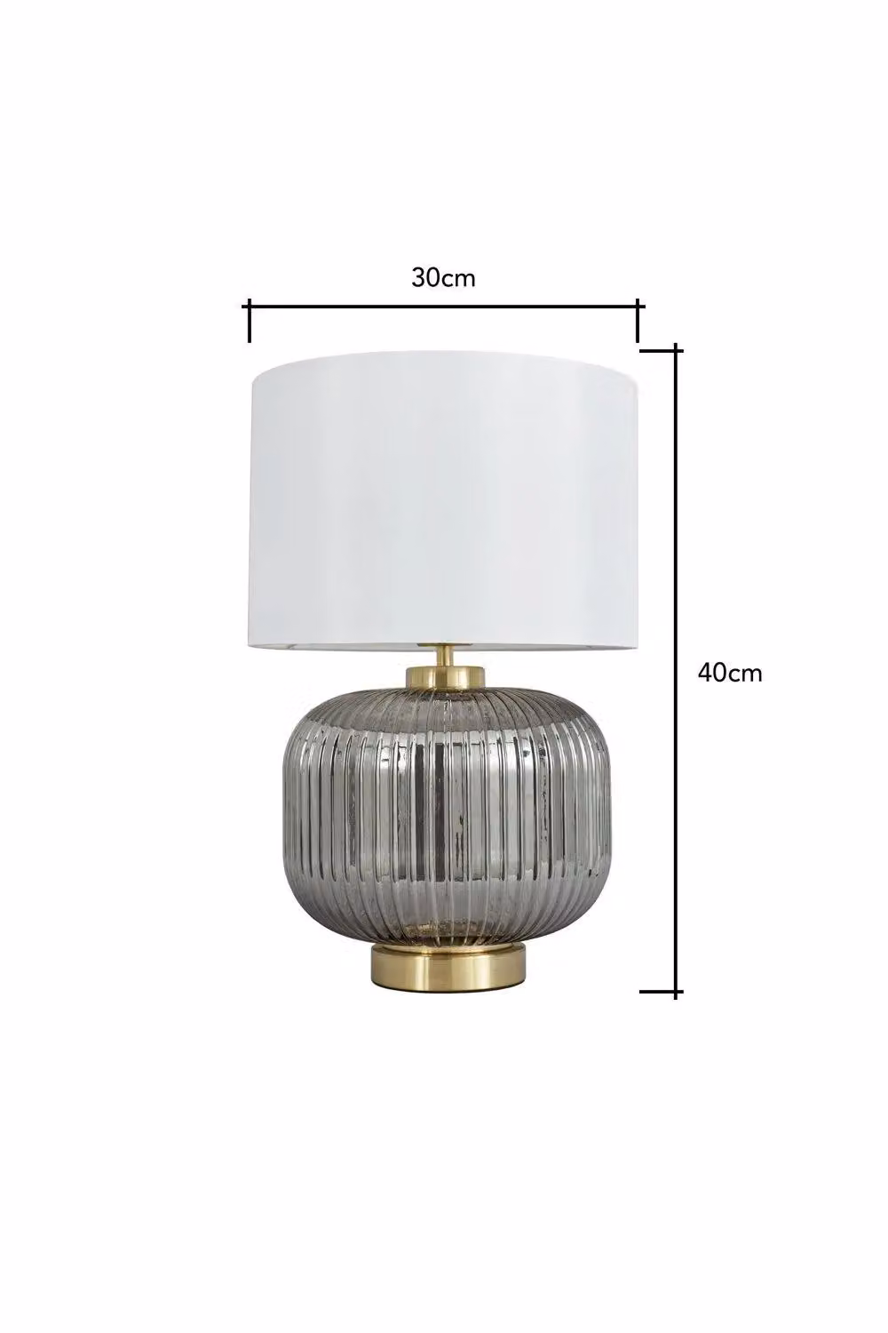 BHS Lighting Lyna Table Lamp in Gold and Brass with Glass Shade – 2