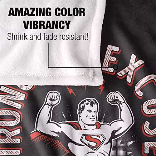 Warner Bros. Superman Dad Stronger Than Your Excuses Super Soft Fleece Throw Blanket, Multicolour, W/D/H: 91 x 147 cm – 3