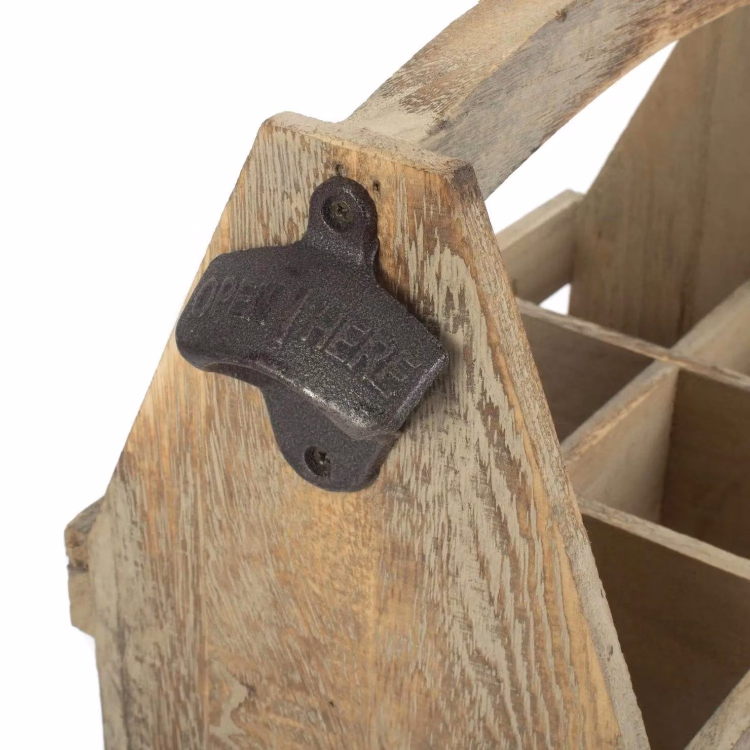 Red Hamper Oak Effect Wooden Bottle Carrier in Brown – 3