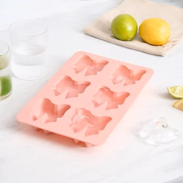 OHS Pink Bow Shaped Silicone Ice Cube Tray and Mould