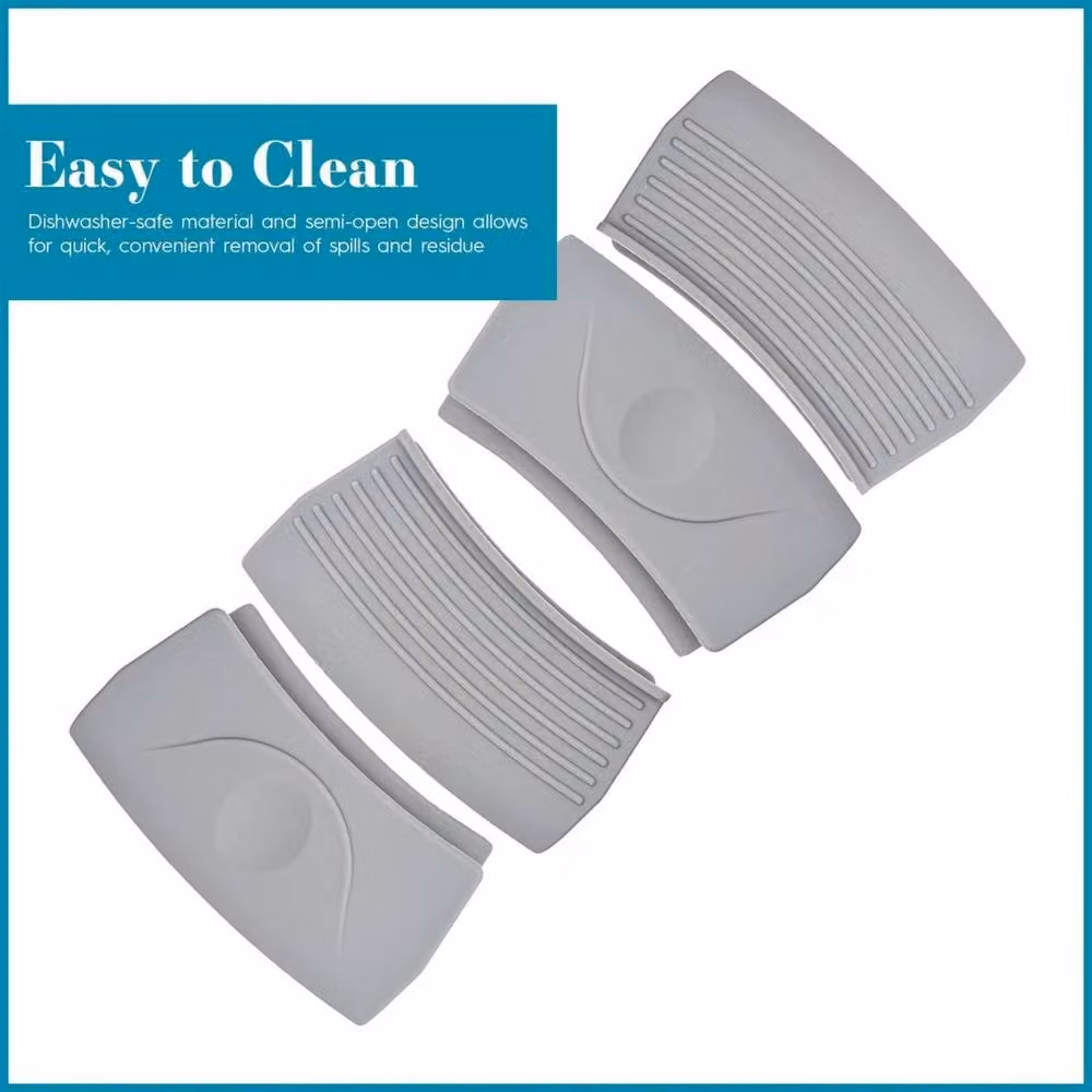 Havendro 2-Pack Silicone Pot Handle Covers in Grey, W: 7.5 cm, D: 4.5 cm – 4