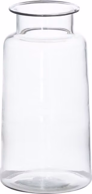 KDMK Tall Wide Neck Glass Vase in Transparent Silver
