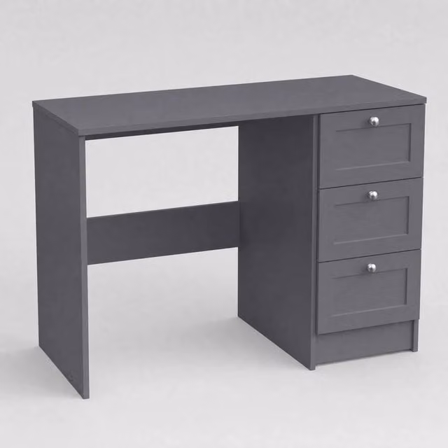 Havendro Grey Modern 3 Drawer Dressing Table and Study Desk – 1