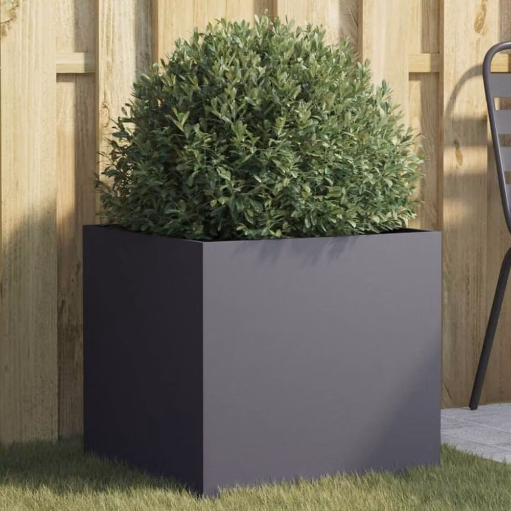 Berkfield Home Steel Planter Tub in Anthracite Grey, W: 49 cm, D: 47 cm, H: 46 cm – 2