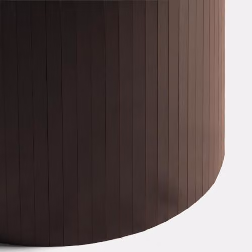 OHS Madison Ribbed Round Dining Table in Brown Wood Effect, Diameter: 110 cm, Height: 76 cm – 4