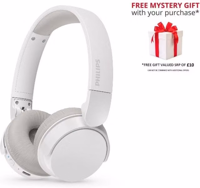 Philips White On-Ear Wireless Bluetooth Headphones with USB-C