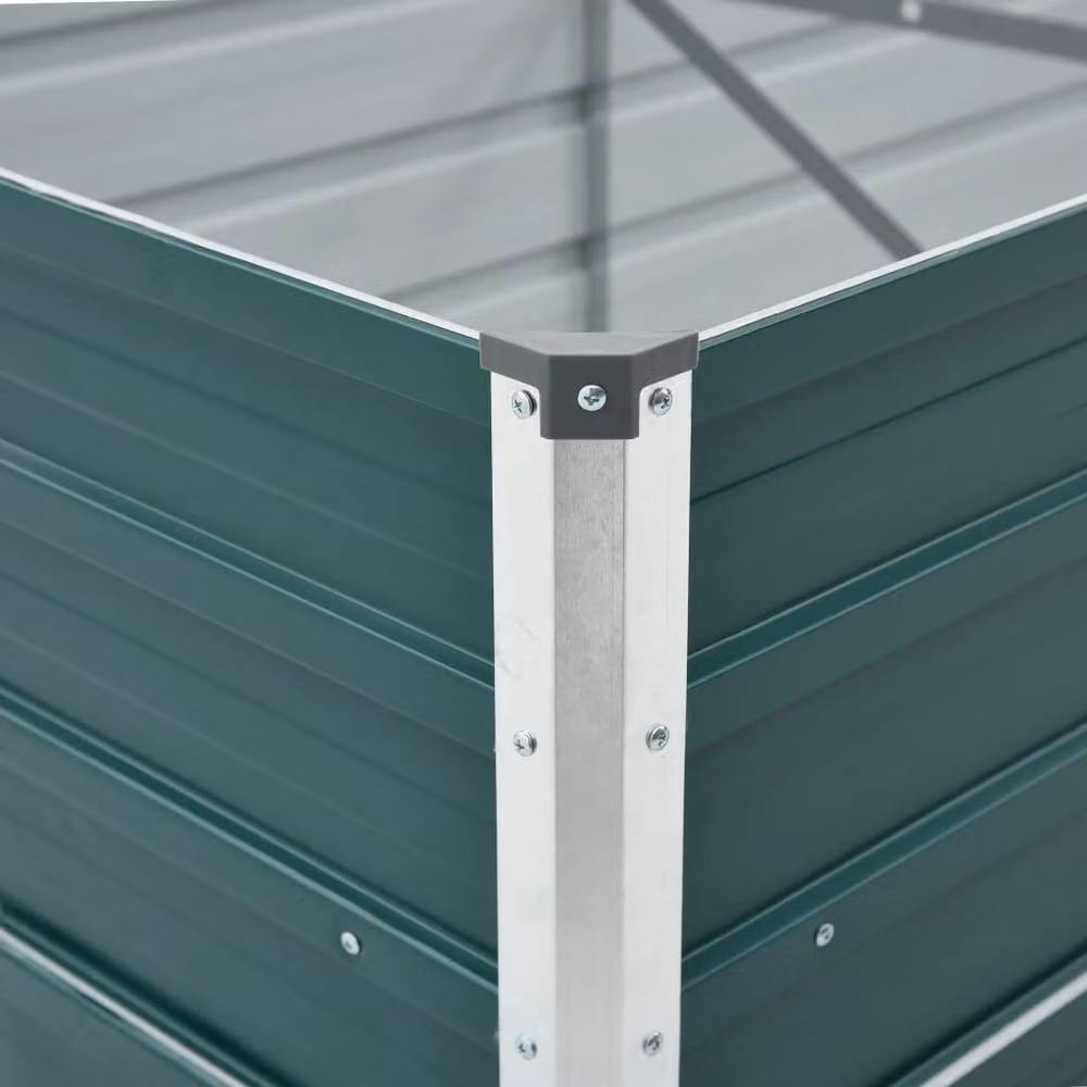 Berkfield Home Garden Galvanised Steel Raised Bed, Green, W: 480 cm, D: 80 cm, H: 45 cm – 4