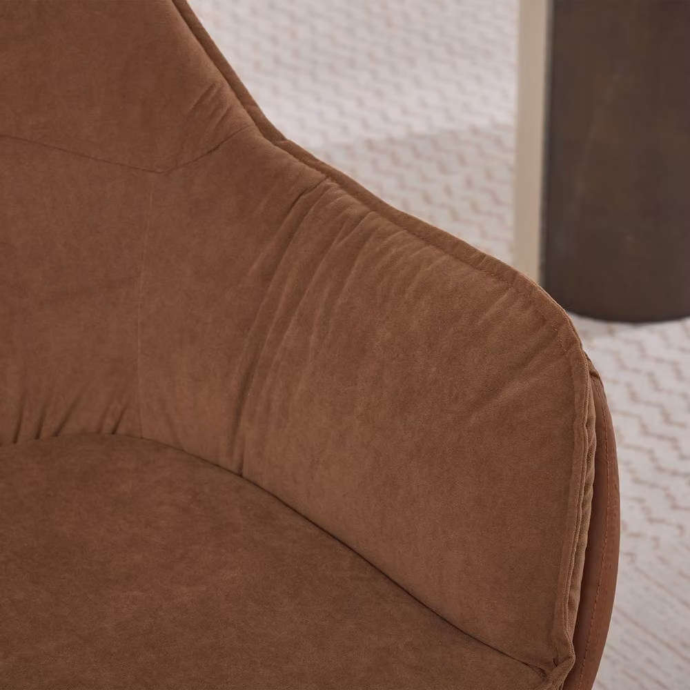 Matteo Brown Faux Leather Ergonomic Swivel Office Armchair with Auto-Return – 4