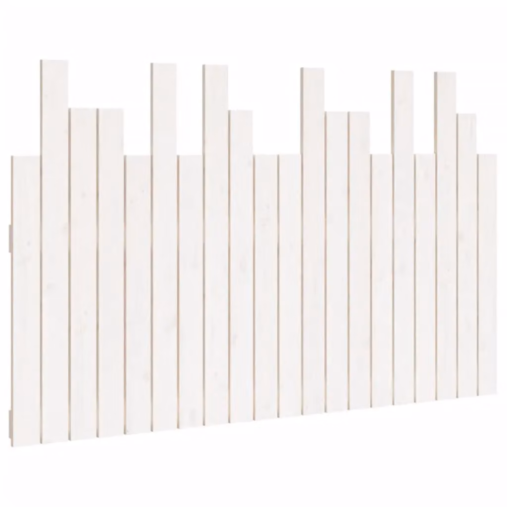 Berkfield Home White Solid Wood Pine Wall Headboard, W: 127.5 cm, D: 3 cm, H: 80 cm – 2