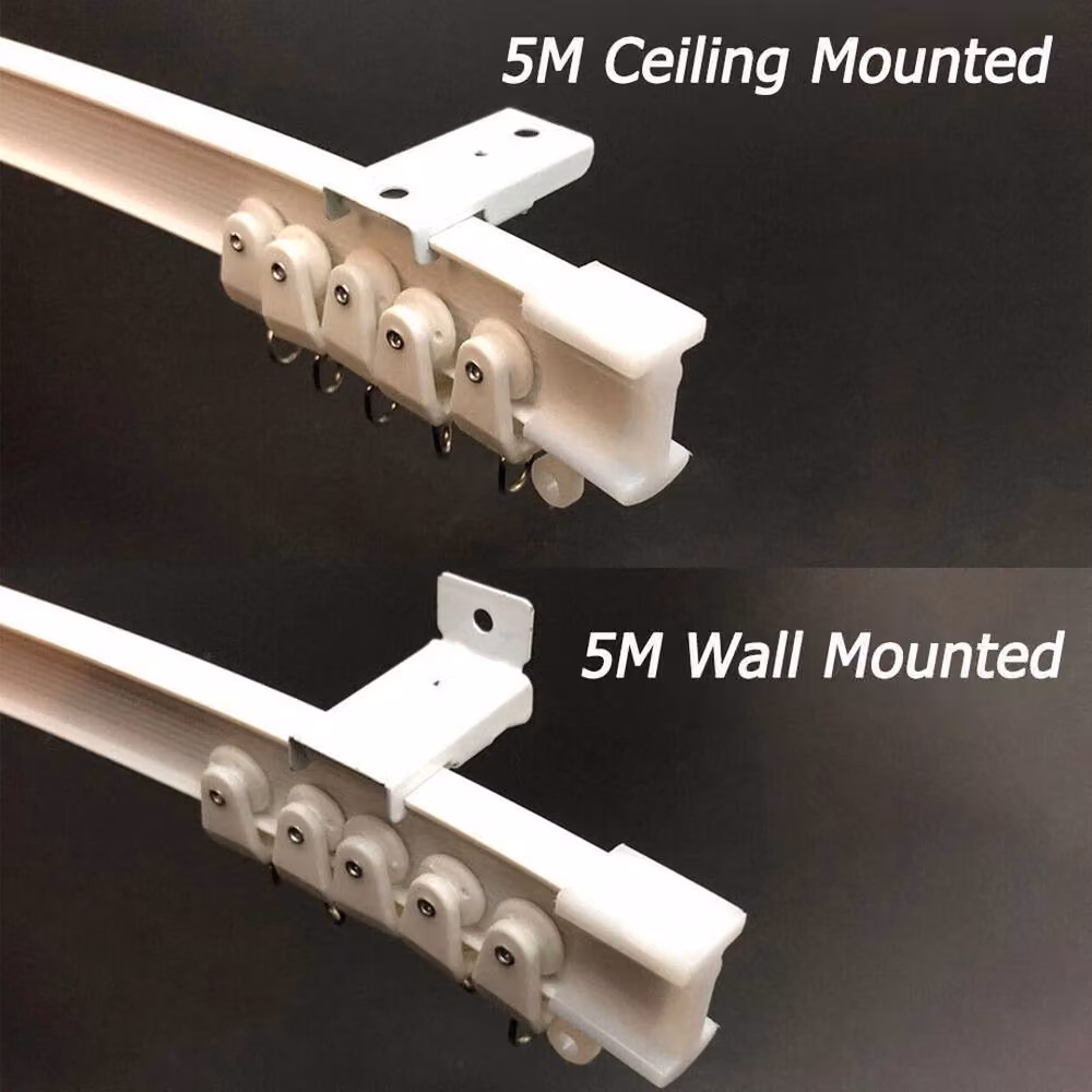 FLAVORA Wall Mounted Bendable Curved Curtain Track Rail in White – 2