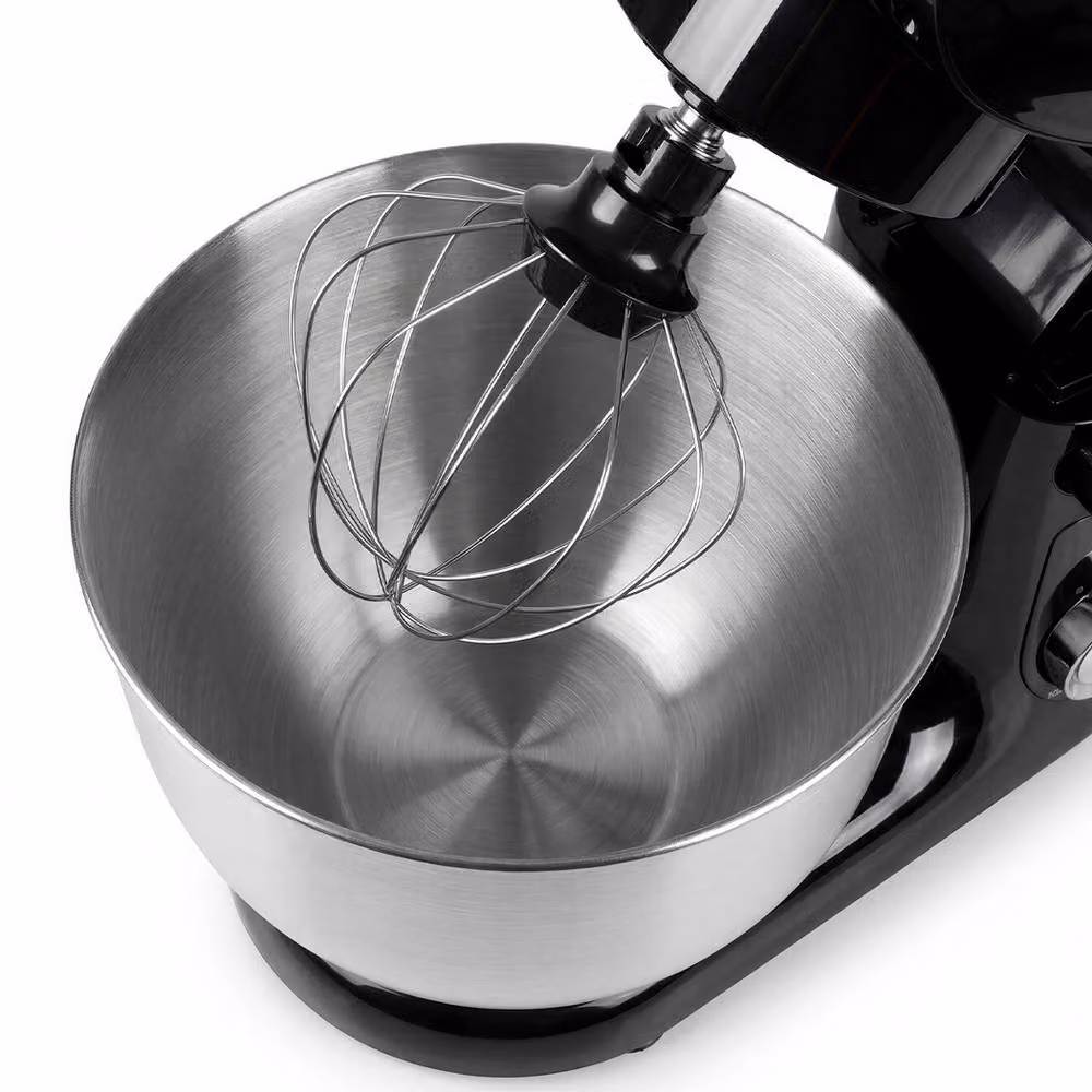 Spector 1500W Tilt-Head Electric Stand Mixer in Black with 5L and 4.5L Stainless Steel Bowls, 10-Speed Settings and Dough Hook, Whisk and Beater – 5