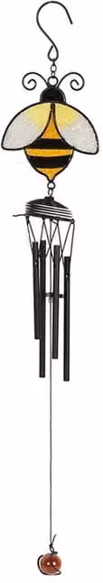 KDMK Minimalist Metal Bee Windchime in Black