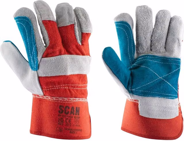 Scan Heavy-duty Leather Rigger Gloves, Large, Multicolour