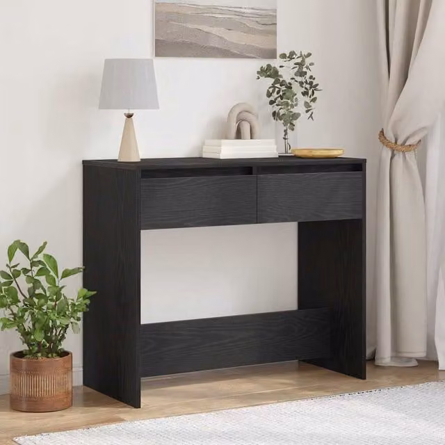 Berkfield Home Modern Black Oak Console Table, W/D/H: 89 x 41 x 76.5 cm – 1
