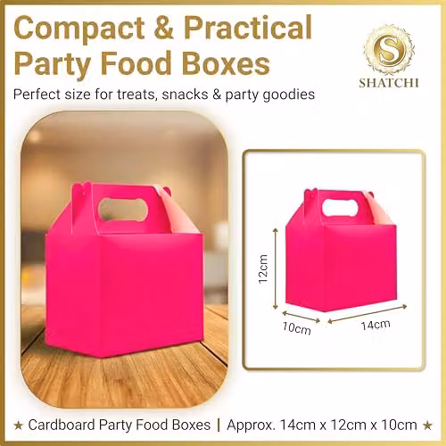 Shatchi 30-Piece Cardboard Party Food Lunch Boxes in Pink, W/D/H: 14 x 12 x 10 cm – 3