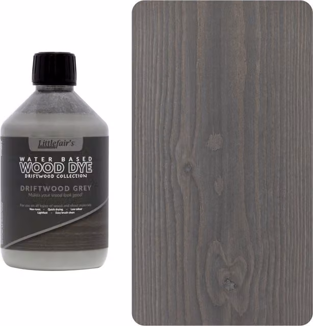 Littlefair's Indoor and Outdoor Wood Stain in Driftwood Grey, 0.5 l