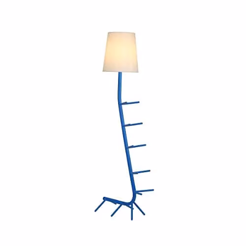 Netlighting Mantra Fusion Centipede Floor Lamp with Cylinder Fabric Shade, Blue and White, H 165 cm