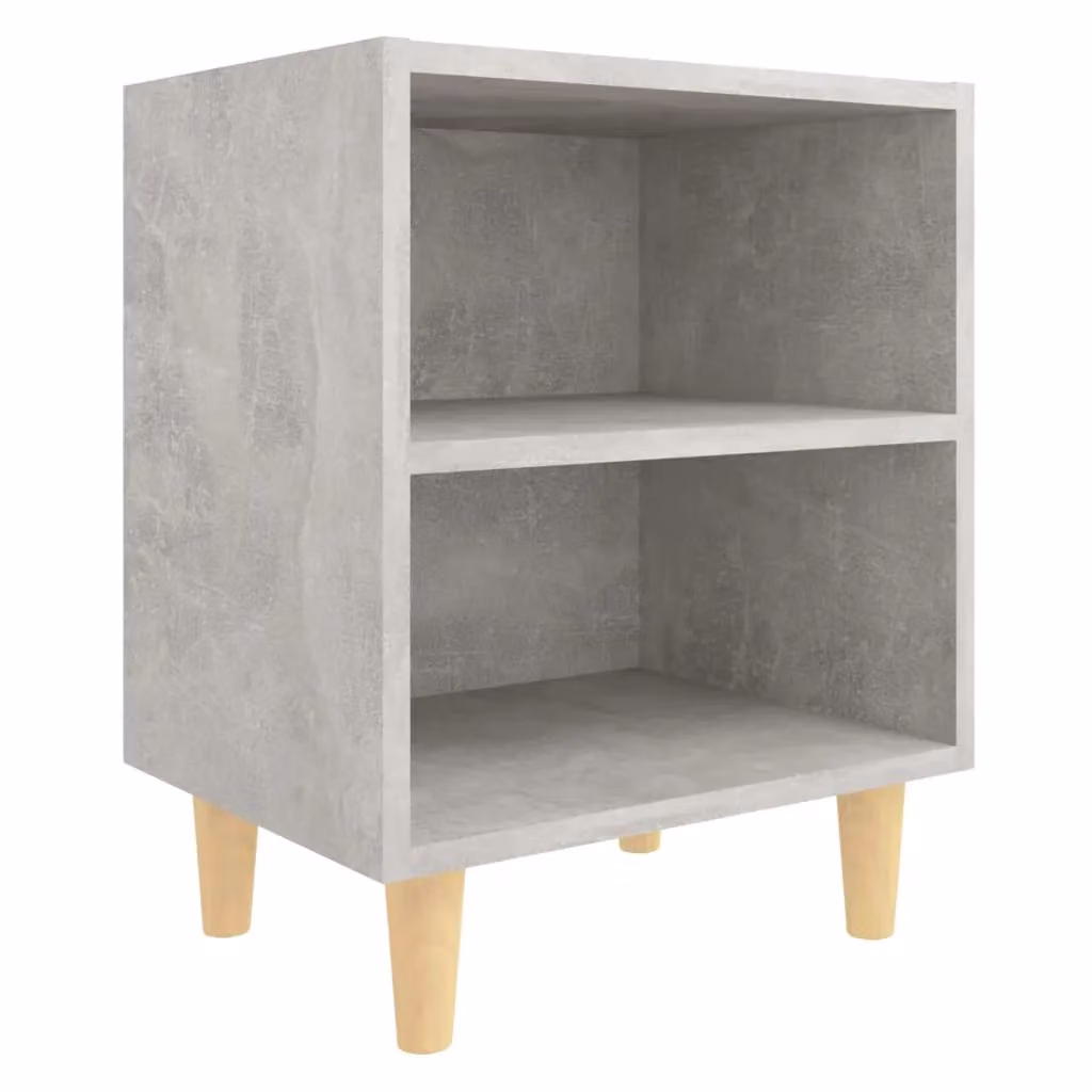 Berkfield Home Bed Cabinet in Concrete Grey with Solid Wood Legs, W/D/H: 40 x 30 x 50 cm – 2