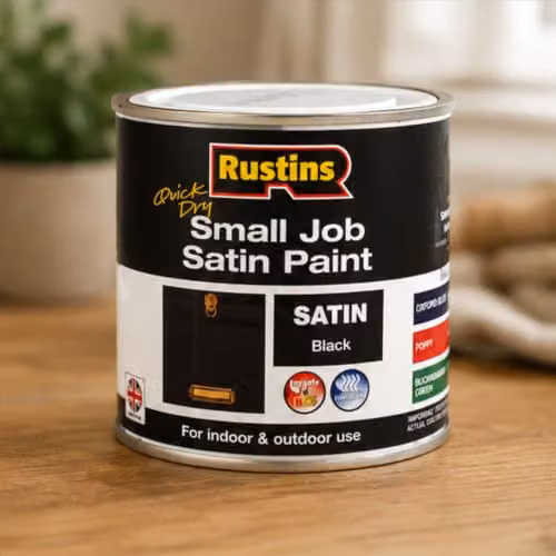 Rustins Quick Dry Water Based Satin Wood Paint, Black, 250ml – 2