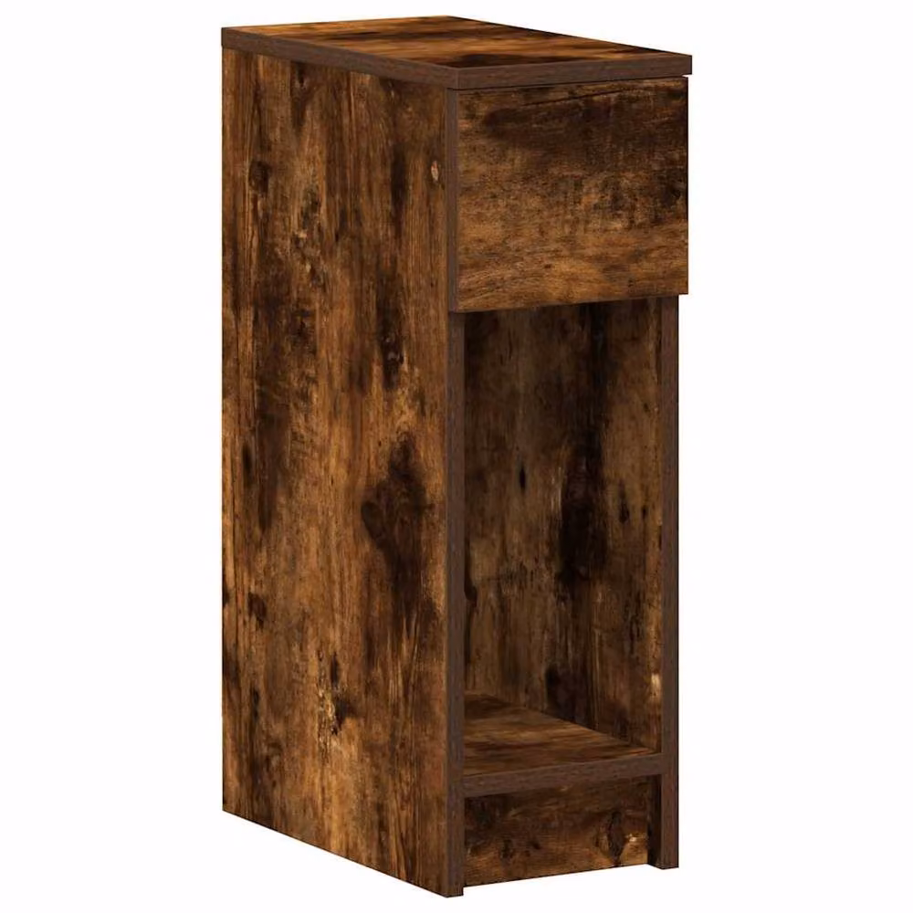 Berkfield Home Durable Bedside Cabinet with Drawer in Smoked Oak Brown, W/D/H: 20 x 36 x 60 cm – 3