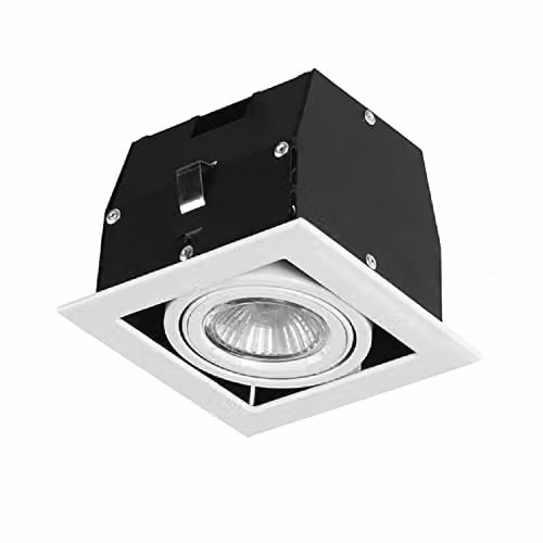Netlighting Cardan 1 Light Adjustable Square Recessed Downlight in Matt White