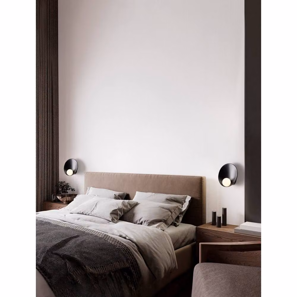 Netlighting Minim Wall Lamp in Sandy Black with White Opal Glass, G9 LED, 1x5W – 2