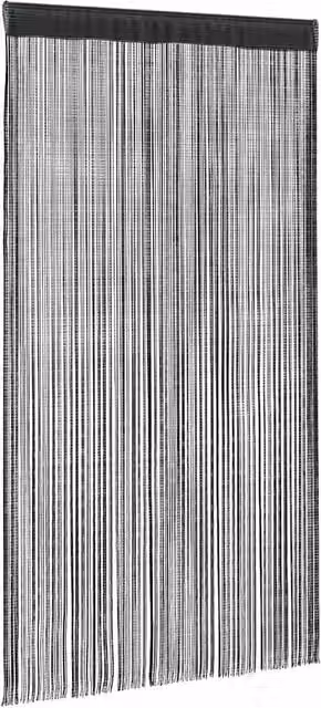 Berkfield Home Black String Curtains, 2 Pack, W: 140 cm, H: 250 cm – 1