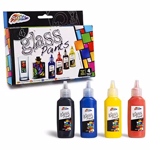 Grafix Multicolour Glass Paints, Pack of 4 – 2