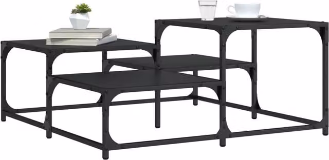 Berkfield Home Black Square Coffee Table W/D/H: 87.5 x 87.5 x 40 cm – 1
