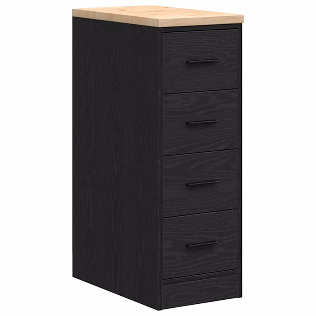 Berkfield Home Black Solid Wood Pine Garage Storage Cabinet W/D/H: 30 x 51 x 85 cm – 2