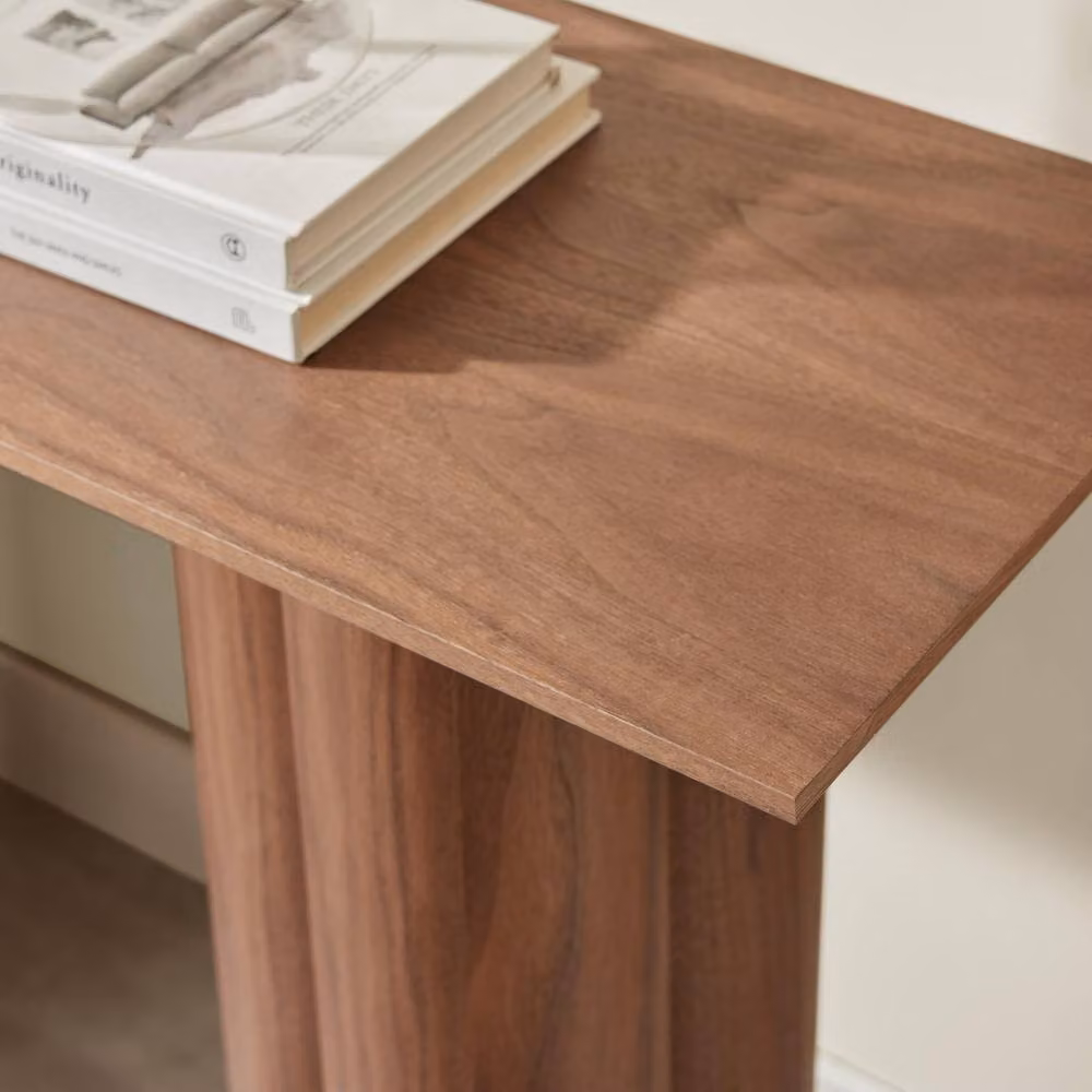 FurnitureboxUK Sutton Modern Walnut Veneer Wood Console Table in Brown – 2
