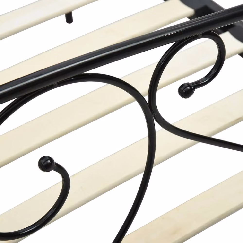 Berkfield Home Elegant Black Metal Canopy Bed Frame W/D/H: 140 x 200 x 147.5 cm – 2