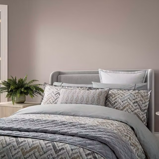 Bedeck of Belfast Danza Kingsize Reversible Cotton Percale Duvet Cover and Pillowcase Set, Grey