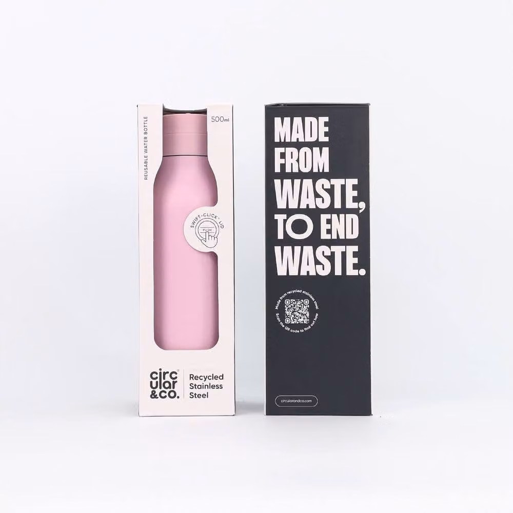 Circular & Co Pink Insulated Stainless Steel Water Bottle, 500ml – 2
