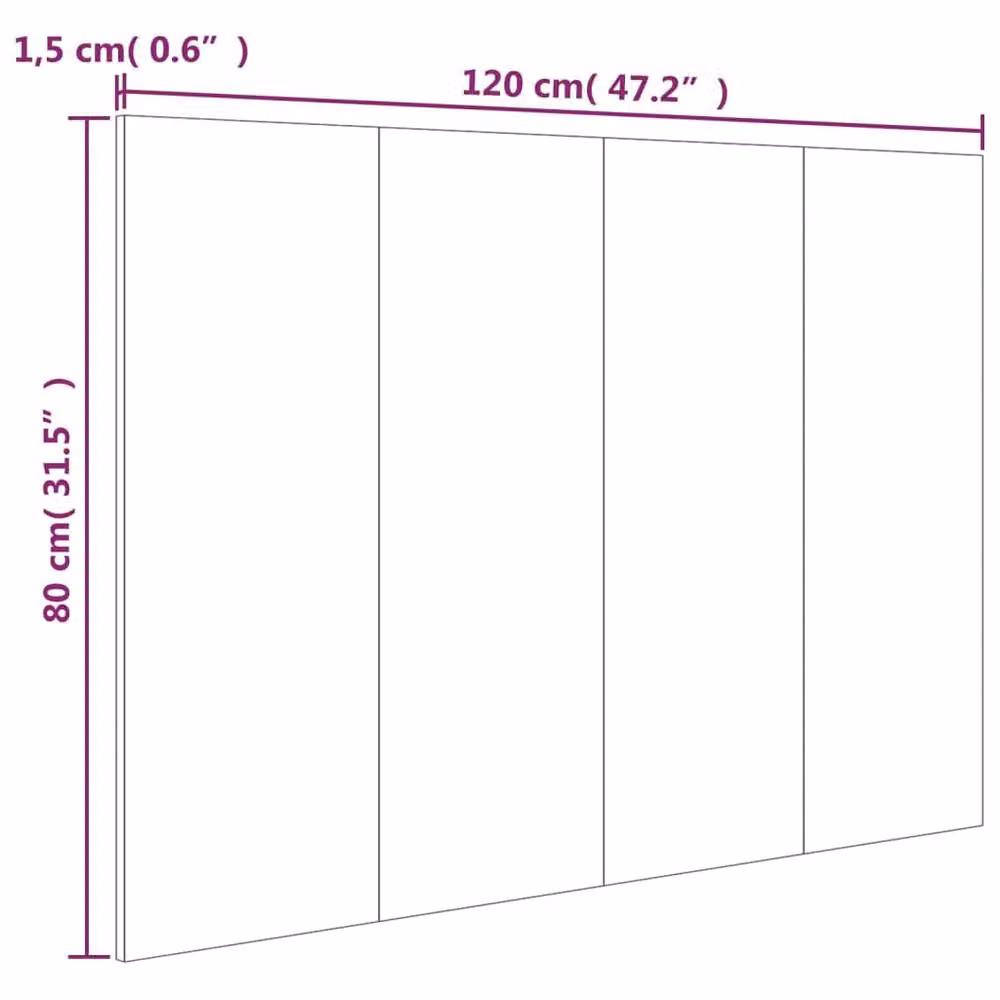 Berkfield Home Classic Bed Headboard in Concrete Grey, W/D/H: 120 x 1.5 x 80 cm – 3