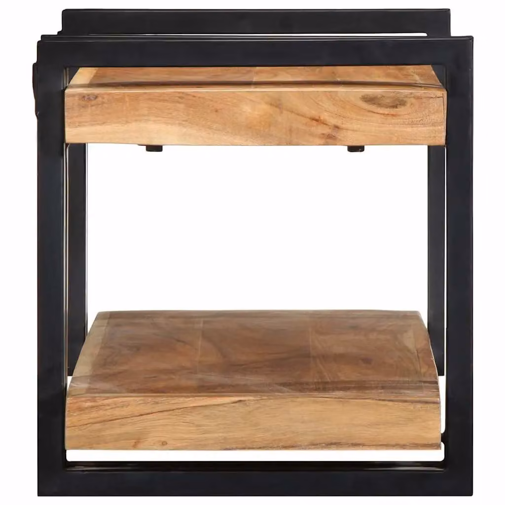 Berkfield Home Wall Mounted Acacia Wood Shelf in Brown, W/D/H: 70 x 33 x 35 cm – 3